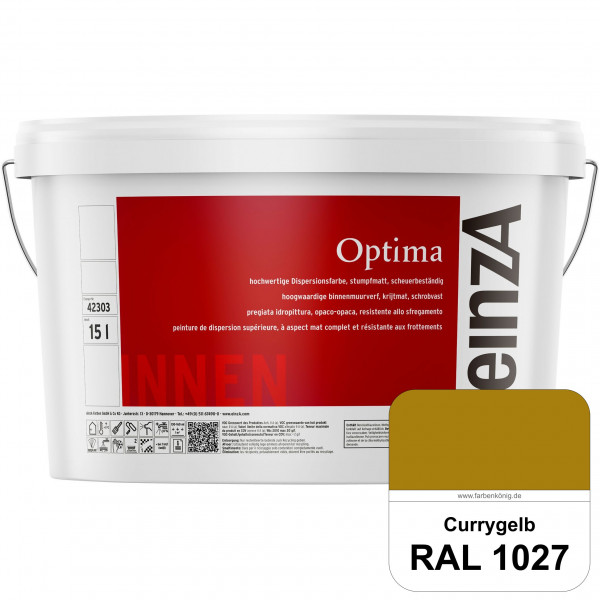 einzA Optima (RAL 1027 Currygelb) Stumpfmatte Dispersionsfarbe für hochwertige Anstriche