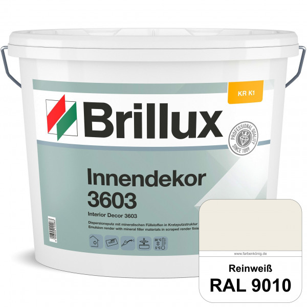 Innendekor ELF KR-K1 3603 (RAL 9010 Reinweiß) Kratzputz nach zur Erzielung dekorativer und strapazie