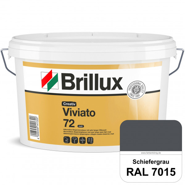 Creativ Viviato 72 (RAL 7015 Schiefergrau) Tuchmatte Dispersionslasur für die dekorative Wandgestalt