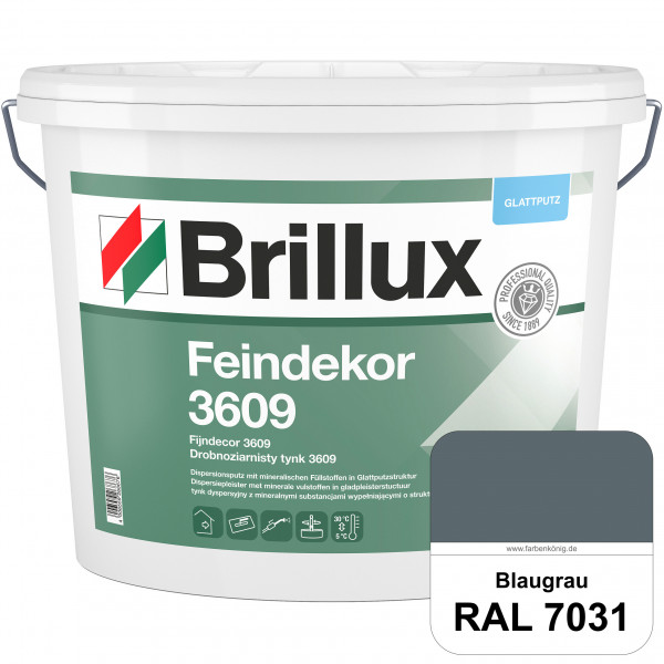 Feindekor ELF 3609 (RAL 7031 Blaugrau) Glattputz nach DIN EN 15824 zur Erzielung dekorativer und str