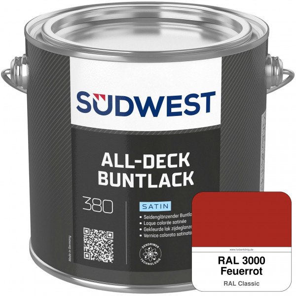All-Deck Buntlack Satin (RAL 3000 Feuerrot)