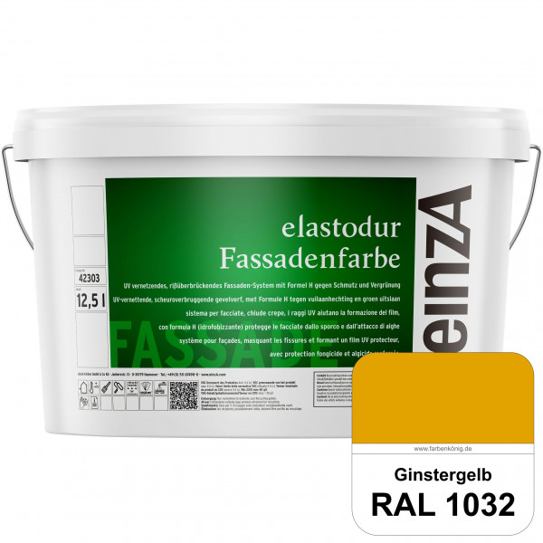 einzA elastodur Fassadenfarbe (RAL 1032 Ginstergelb) UV-vernetzendes & rissüberbrückendes Fassadenfa