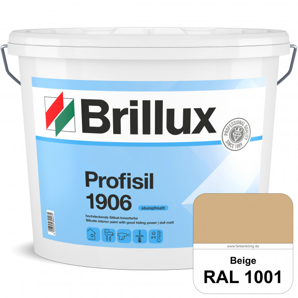 Profisil 1906 Silikat-Innenfarbe (RAL 1001 Beige) stumpfmatte Innenfarbe für Allergiker nach DIN 183