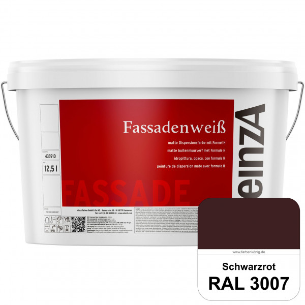 einzA Fassadenweiß (RAL 3007 Schwarzrot) Sil-Fassadenfarbe gegen Schmutz & Vergrünung