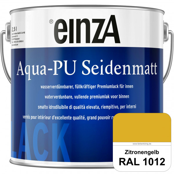 einzA Aqua-PU seidenmatt (RAL 1012 Zitronengelb) wasserverdünnbarer Premiumlack für innen