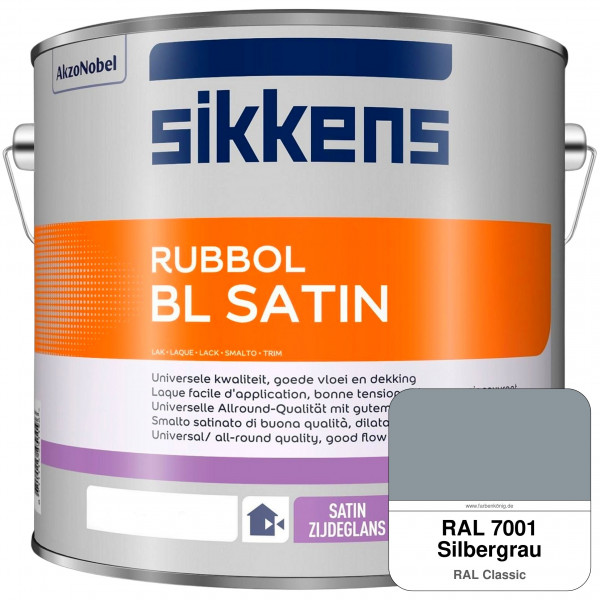 Rubbol BL Satin (RAL 7001 Silbergrau) hochelastischer & seidenglänzender Lack (wasserbasiert) innen