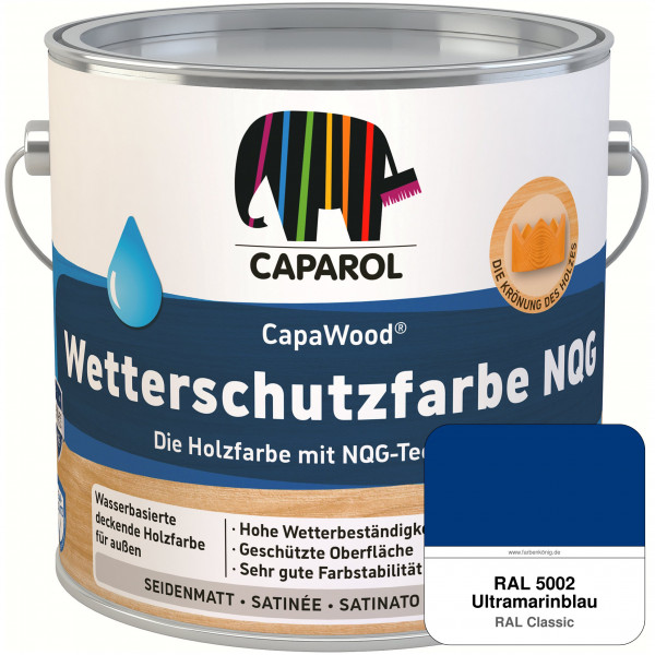 CapaWood® Wetterschutzfarbe NQG (RAL 5002 Ultramarinblau) - ersetzt Capadur Wetterschutzfarbe NQG