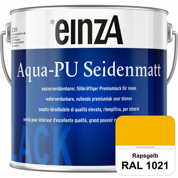 einzA Aqua-PU seidenmatt (RAL 1021 Rapsgelb) wasserverdünnbarer Premiumlack für innen