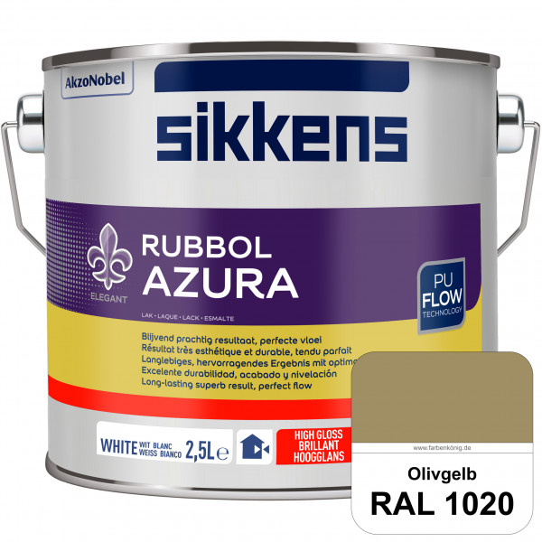 Rubbol Azura (RAL 1020 Olivgelb) hochglänzender Lack (löselmittelhaltig) innen & außen