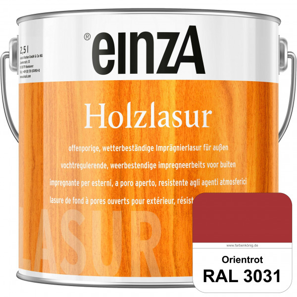 einzA Holzlasur (RAL 3031 Orientrot) Offenporige Imprägnierlasur für Außen-Holzbauteile
