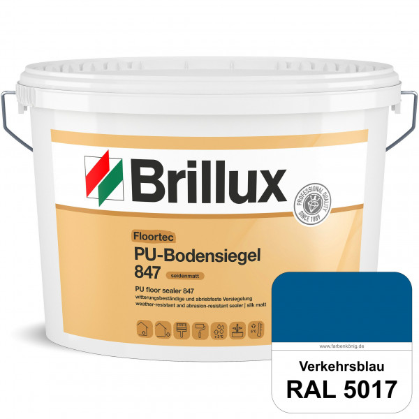Floortec PU-Bodensiegel ELF 847 (RAL 5017 Verkehrsblau) seidenmatt, witterungsbeständig, außen & inn