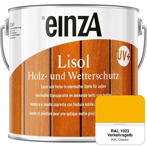 einzA Lisol Holz- und Wetterschutz Lasur und Farbe (RAL 1023 Verkehrsgelb)