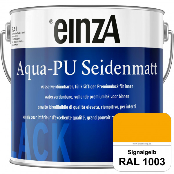 einzA Aqua-PU seidenmatt (RAL 1003 Signalgelb) wasserverdünnbarer Premiumlack für innen