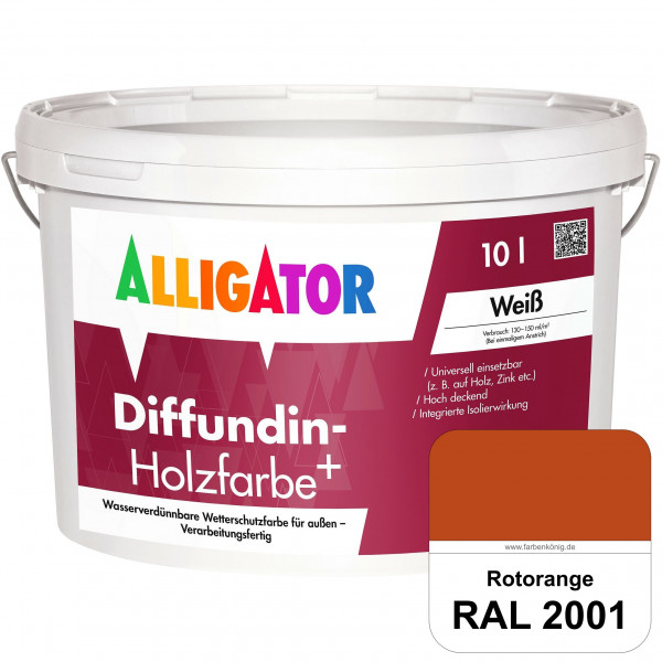 Diffundin-Holzfarbe+ (RAL 2001 Rotorange)