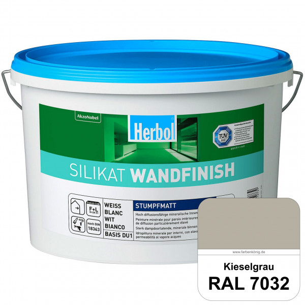 Silikat WandFinish (RAL 7032 Kieselgrau) mineralische Wandfarbe für ein gesundes Wohnklima