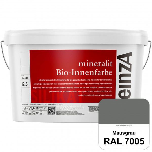 einzA mineralit Bio-Innenfarbe (RAL 7005 Mausgrau) Bio-Silikat-Innenfarbe gemäß VOB DIN 18 363
