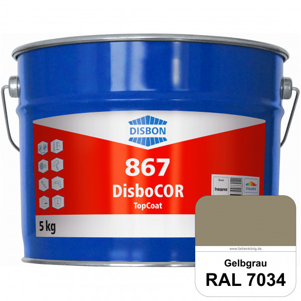 DisboCOR 867 TopCoat (RAL 7034 Gelbgrau) Anwendungsfreundliche Korrosionsschutz-Deckbeschichtung mit