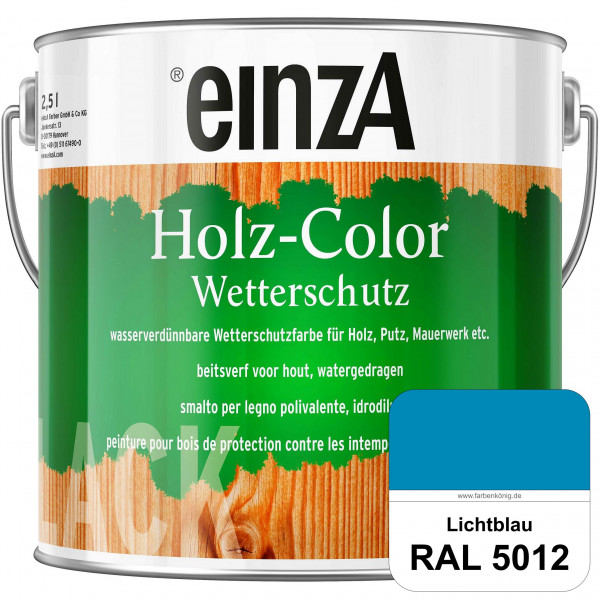 einzA Holz-Color (RAL 5012 Lichtblau) Wetterschutzfarbe für außen