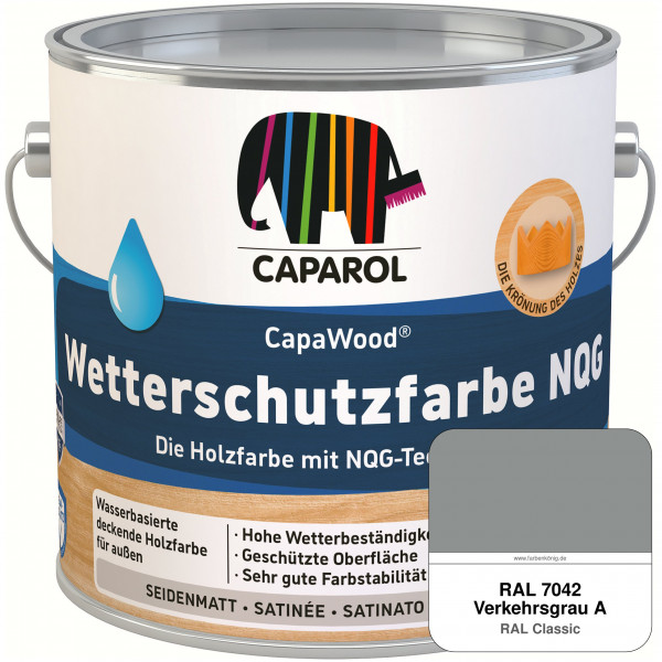 CapaWood® Wetterschutzfarbe NQG (RAL 7042 Verkehrsgrau A) - ersetzt Capadur Wetterschutzfarbe NQG