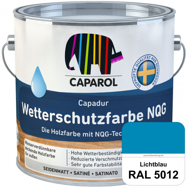 Capadur Wetterschutzfarbe NQG (RAL 5012 Lichtblau) Holzfarbe mit NQG-Technologie wasserbasiert für a