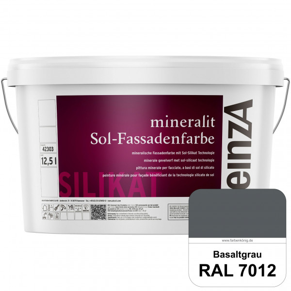 einzA mineralit Sol Fassadenfarbe (RAL 7012 Basaltgrau) mineralische Fassadenfarbe mit Sol-Silikat T