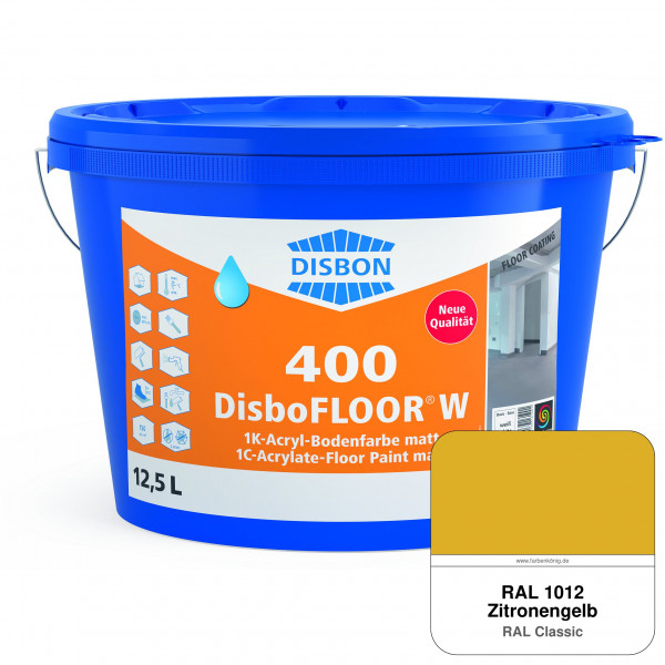 DisboFLOOR W 400 1K-Acryl-Bodenfarbe (RAL 1012 Zitronengelb)