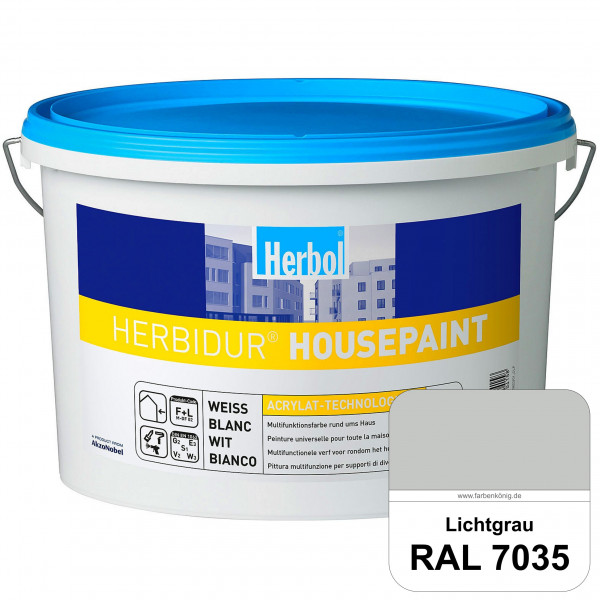 Herbidur Housepaint (RAL 7035 Lichtgrau) seidenmatte Reinacrylat-Fassadenfarbe