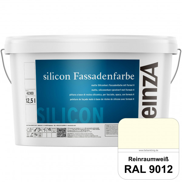 einzA silicon Fassadenfarbe (RAL 9012 Reinraumweiß) Hochwertige Siliconharz-Fassadenfarbe