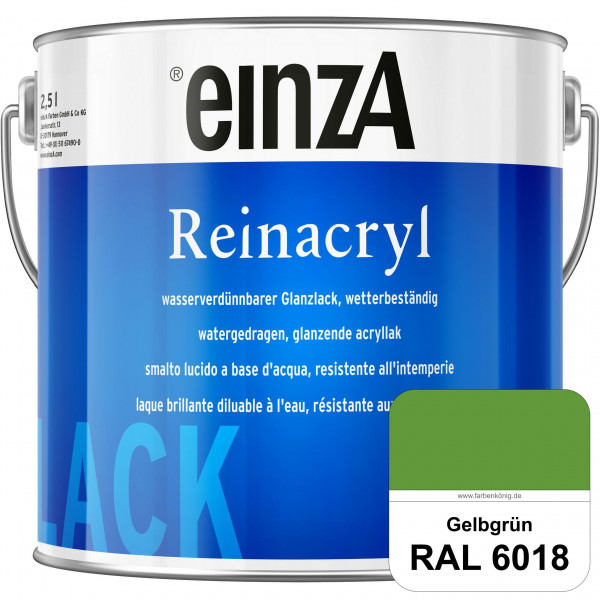 einzA Reinacryl (RAL 6018 Gelbgrün) wetterbeständige glänzende Acryl-PU-Lackfarbe
