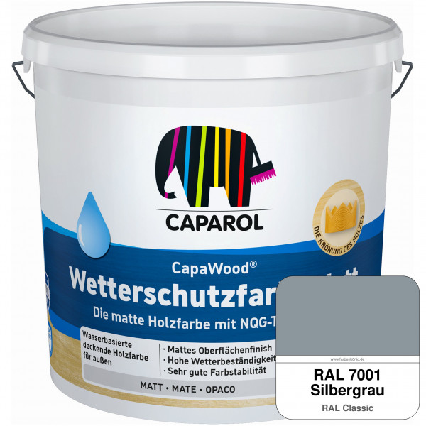 CapaWood® Wetterschutzfarbe Matt (RAL 7001 Silbergrau) - ersetzt Capadur Wetterschutzfarbe Matt