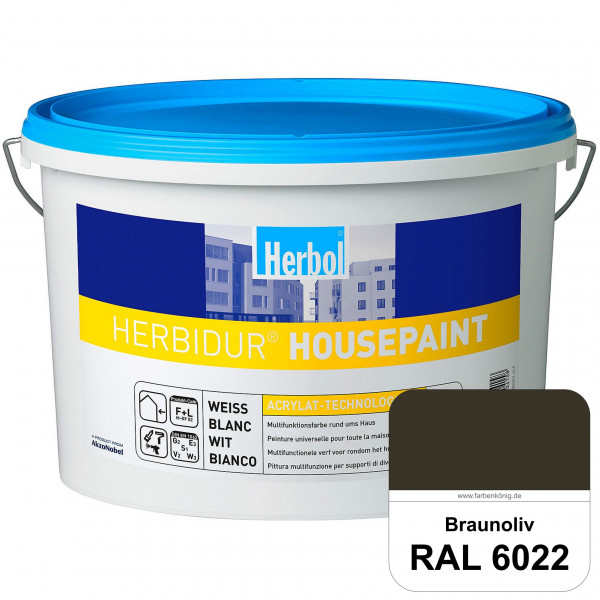 Herbidur Housepaint (RAL 6022 Braunoliv) seidenmatte Reinacrylat-Fassadenfarbe