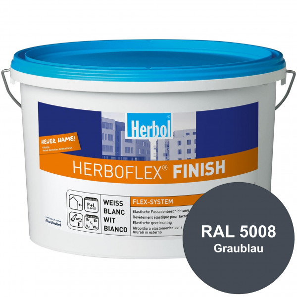 Herboflex Finish Seidenmatt (RAL 5008 Graublau) Seidenmatte, systemgerechte Fassadenfarbe zur Risssa