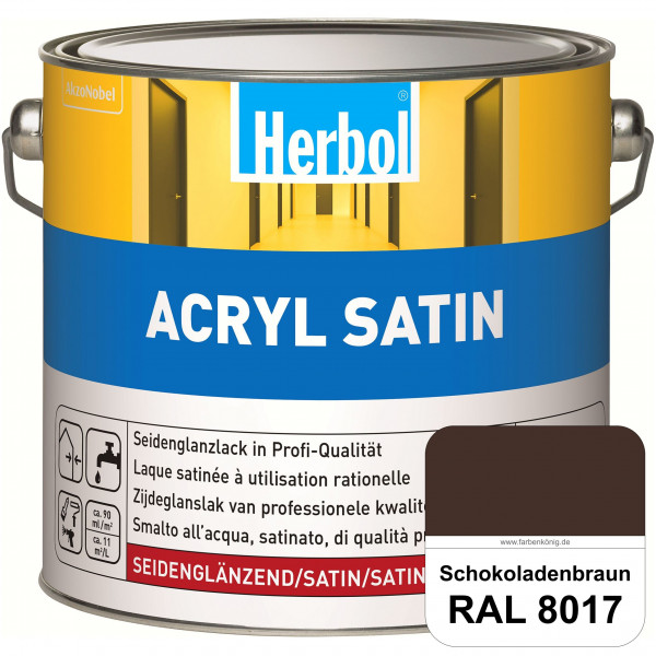 Acryl Satin (RAL 8017 Schokoladenbraun) wasserverdünnbarer seidenglänzender Lack (Innen & Außen)