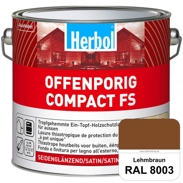 Offenporig Compact FS (RAL 8003 Lehmbraun) Rationelle & thixotrope Ein-Topf-Holzlasur (außen)