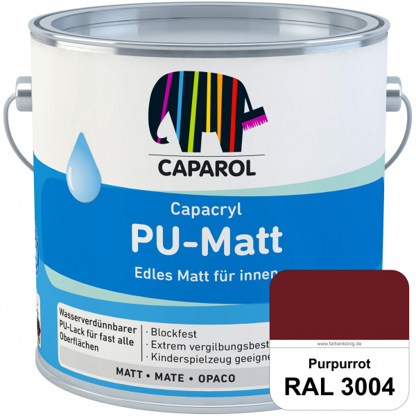 Capacryl PU-Matt (RAL 3004 Purpurrot) tuchmatter & wasserbasierter Lack