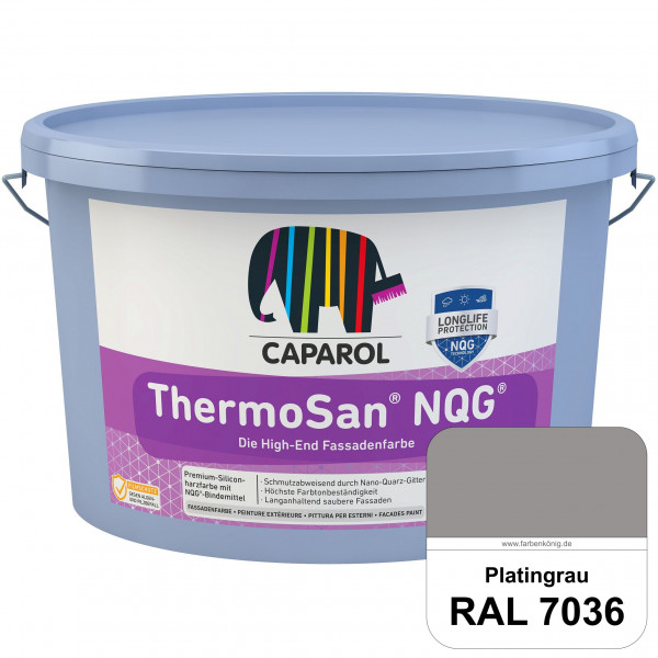 ThermoSan NQG (RAL 7036 Platingrau) schmutzabweisende Siliconharz Fassadenfarbe mit Algen- und Pilzs