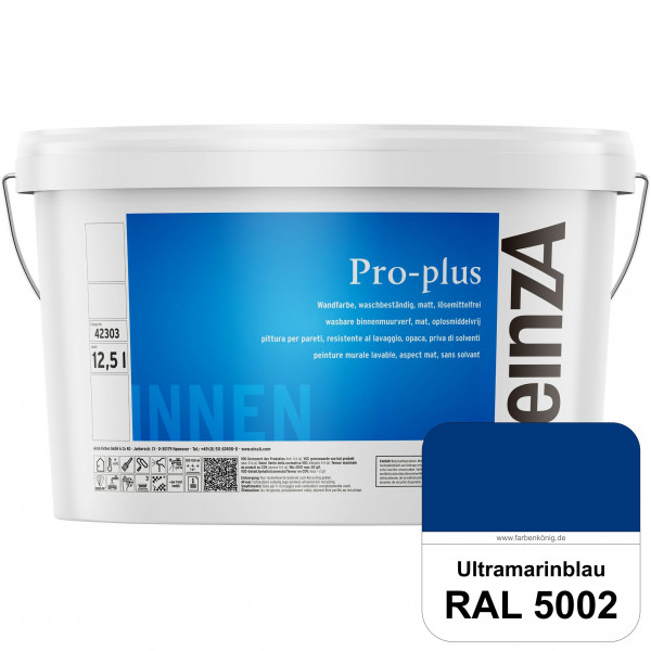 einzA Pro-plus (RAL 5002 Ultramarinblau) Lösemittelfreie waschbeständige Kunststoff-Dispersionsfarbe