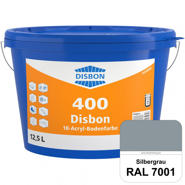 Disbon 400 1K-Acryl-Bodenfarbe (RAL 7001 Silbergrau) Dispersionsbeschichtung für mineralische Bodenf