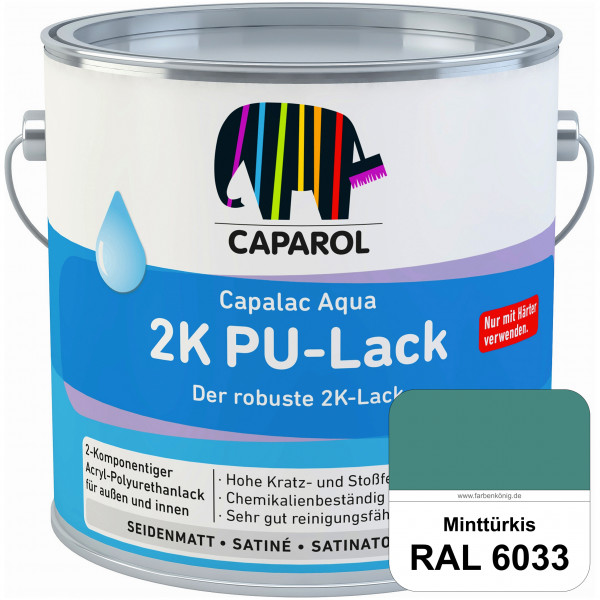 Capalac Aqua 2K PU-Lack (RAL 6033 Minttürkis) chemisch und mechanisch widerstandsfähige Lackierungen