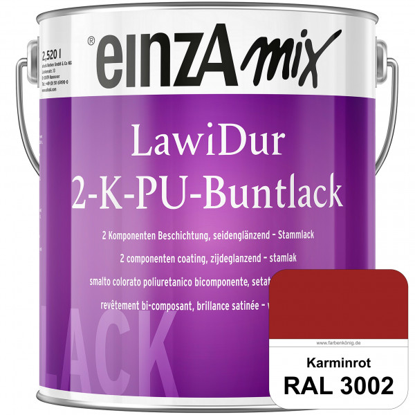 einzA LawiDur 2-K-PU-Buntlack - Seidenglanz (RAL 3002 Karminrot)