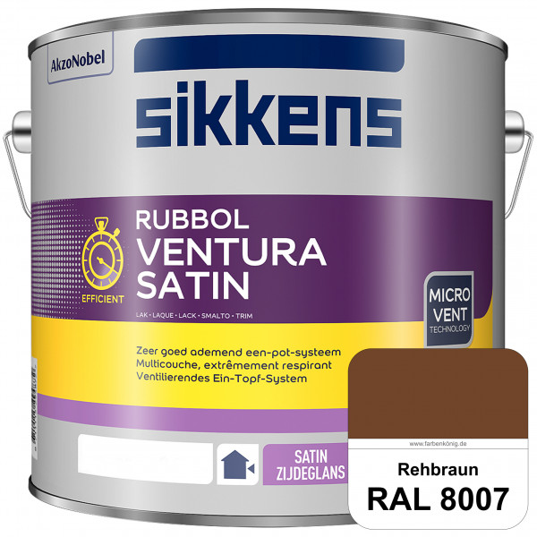 Rubbol Ventura Satin (RAL 8007 Rehbraun) Seidenglanzlack (lösemittelhaltig) Fenster & Türen außen
