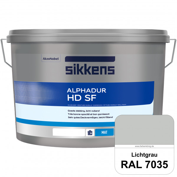 Alphadur HD SF (RAL 7035 Lichtgrau) matte hochdeckende waschbeständige Innenwandfarbe