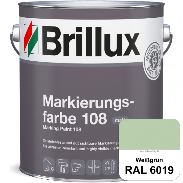 Markierungsfarbe 108 (RAL 6019 Weißgrün) Markierungsfarbe für Asphalt, Betonböden, Zementestrichen