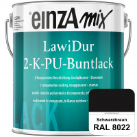 einzA LawiDur 2-K-PU-Buntlack - Hochglanz (RAL 8022 Schwarzbraun)