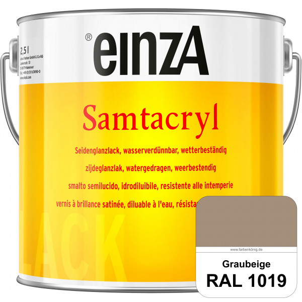 einzA Samtacryl (RAL 1019 Graubeige) wetterbeständige seidenglänzende Acryl-PU-Lackfarbe