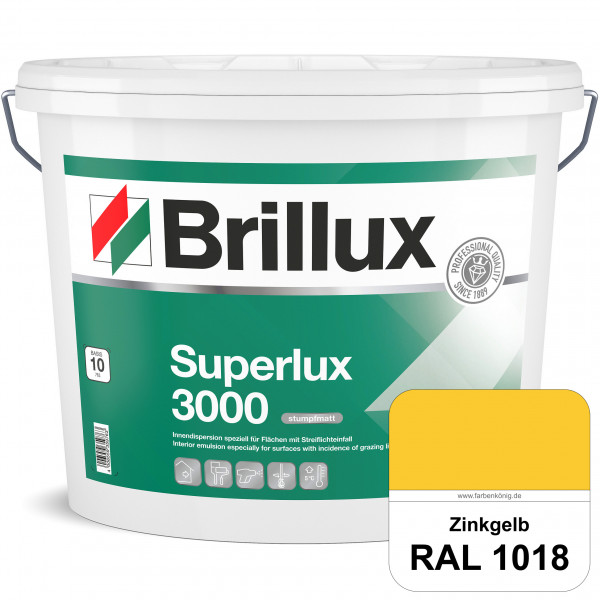 Superlux 3000 (RAL 1018 Zinkgelb) hoch deckende stumpfmatte Innen-Dispersionsfarbe - streiflichtunem
