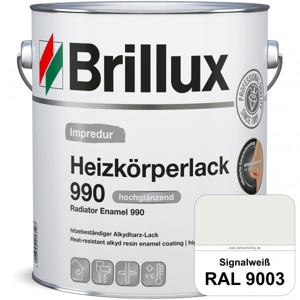 Heizkörperlack 990 (RAL 9003 Signalweiß) strapazierfähiger Heizkörperlack