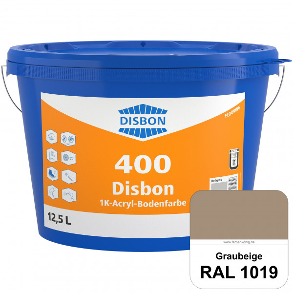 Disbon 400 1K-Acryl-Bodenfarbe (RAL 1019 Graubeige) Dispersionsbeschichtung für mineralische Bodenfl