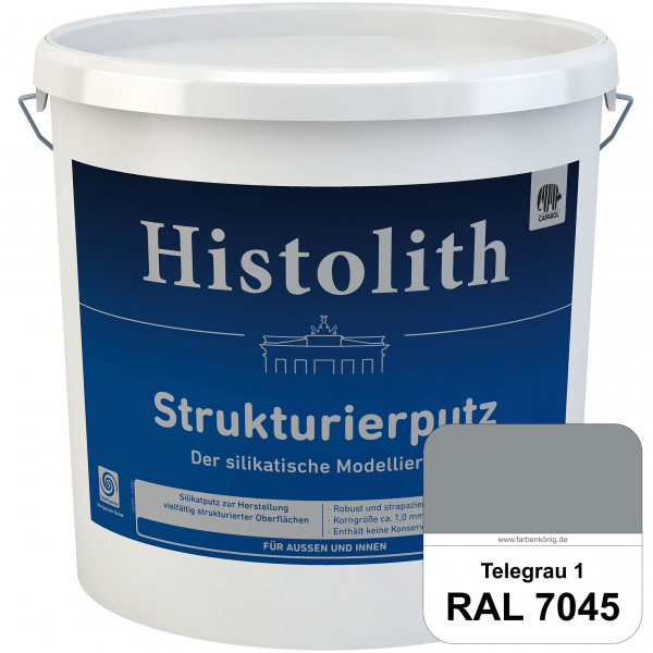Histolith Strukturierputz (RAL 7045 Telegrau 1) Der silikatische Modellierputz für Außen & Innen