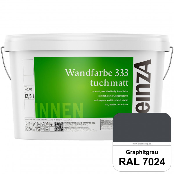 einzA Wandfarbe 333 tuchmatt (RAL 7024 Graphitgrau) Hochdeckende, waschbeständige Wandfarbe